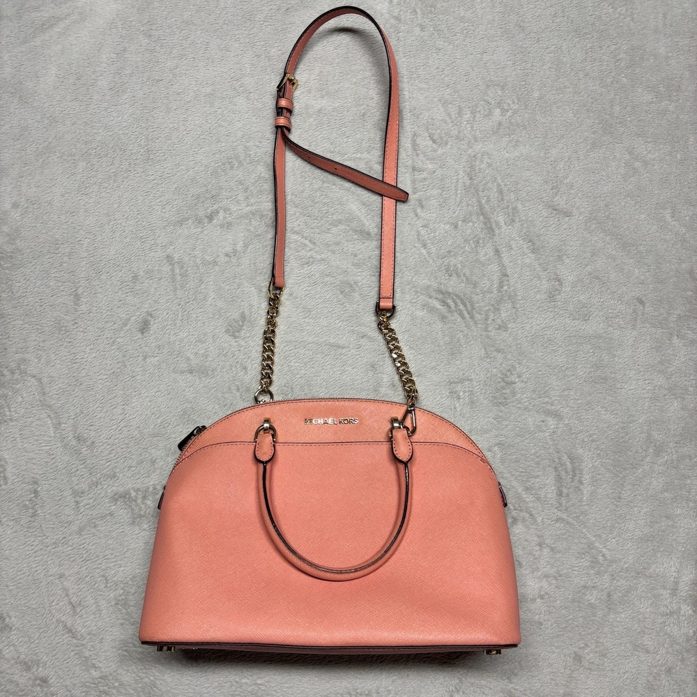 Michael Kors Emmy Dome Large Satchel Purse Peach‎